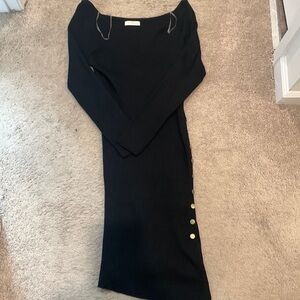 Black & Gold Sweater Dress